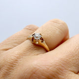 14K Gold Victorian Era Old European Cut Solitaire Ring Ring Kirsten's Corner Jewelry