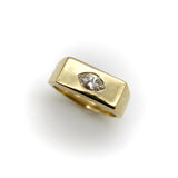 Signature 14K Gold Marquise Diamond Signet Ring ring Kirsten's Corner