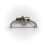 Victorian Old Mine Cut Diamond Crescent Moon with Bow Brooch Brooches, Pins Kirsten's Corner