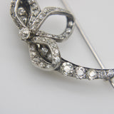 Victorian Old Mine Cut Diamond Crescent Moon with Bow Brooch Brooches, Pins Kirsten's Corner