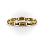 Avant-Garde 14K Gold Russian Diamond and Ruby Pre-Revolutionary Bracelet Bracelet Kirsten's Corner