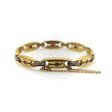 Avant-Garde 14K Gold Russian Diamond and Ruby Pre-Revolutionary Bracelet Bracelet Kirsten's Corner