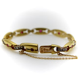 Avant-Garde 14K Gold Russian Diamond and Ruby Pre-Revolutionary Bracelet Bracelet Kirsten's Corner