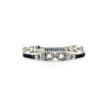18K White Gold Diamond and Sapphire Art Deco Style Bracelet Bracelet Kirsten's Corner