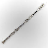 18K White Gold Diamond and Sapphire Art Deco Style Bracelet Bracelet Kirsten's Corner
