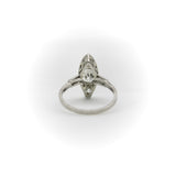 Edwardian Platinum Old European Cut Diamond Navette Shaped Ring RING Kirsten's Corner