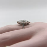 Edwardian Platinum Old European Cut Diamond Navette Shaped Ring RING Kirsten's Corner