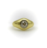 18K Gold Signature Old European Cut Diamond Rub Over Ring Ring Kirsten's Corner
