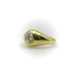 18K Gold Signature Old European Cut Diamond Rub Over Ring Ring Kirsten's Corner