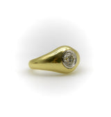 18K Gold Signature Old European Cut Diamond Rub Over Ring Ring Kirsten's Corner