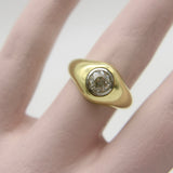 18K Gold Signature Old European Cut Diamond Rub Over Ring Ring Kirsten's Corner