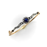 Victorian 14K Gold Diamond and Sapphire Silver Top Bracelet Bracelet Kirsten's Corner