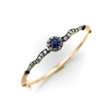 Victorian 14K Gold Diamond and Sapphire Silver Top Bracelet Bracelet Kirsten's Corner