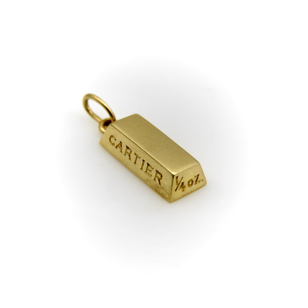 18K Gold Vintage Cartier 1/4 oz. Gold Ingot Bar Pendant pendant, Charm Kirsten's Corner 