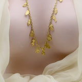 22 - 24K Gold Nugget Fringe Necklace on 18K Gold Italian Chain Chains Kirsten's Corner