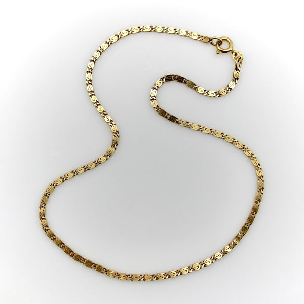 Vintage 18K Gold Italian Flattened Byzantine Link Chain Chain Kirsten's Corner 