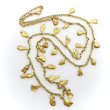 22 - 24K Gold Nugget Fringe Necklace on 18K Gold Italian Chain Chains Kirsten's Corner