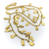 22 - 24K Gold Nugget Fringe Necklace on 18K Gold Italian Chain Chains Kirsten's Corner