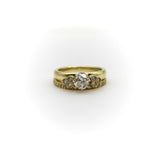 14K Yellow Gold Contoured Wedding Band With Diamonds Ring Kirsten's Corner