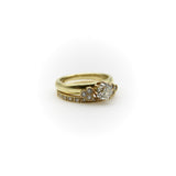 14K Yellow Gold Contoured Wedding Band With Diamonds Ring Kirsten's Corner