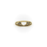 14K Yellow Gold Contoured Wedding Band With Diamonds Ring Kirsten's Corner