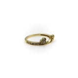 14K Yellow Gold Contoured Wedding Band With Diamonds Ring Kirsten's Corner