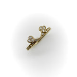 14K Yellow Gold Contoured Wedding Band With Diamonds Ring Kirsten's Corner