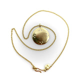 18K Gold Tibetan Mirror Pendant with Diamond and Chain by Me & Ro Kirsten's Corner