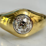 18K Gold Signature Old European Cut Diamond Rub Over Ring Ring Kirsten's Corner