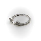 14K White Gold Contoured Wedding Band With Diamonds Ring Kirsten's Corner