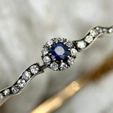 Victorian 14K Gold Diamond and Sapphire Silver Top Bracelet Bracelet Kirsten's Corner