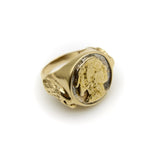 Vintage 14K Gold American Indian Portrait Buffalo Nickel Ring Rings Kirsten's Corner
