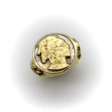 Vintage 14K Gold American Indian Portrait Buffalo Nickel Ring Rings Kirsten's Corner