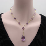 Edwardian 14K Gold Rose de France Amethyst Bead Necklace Necklace Kirsten's Corner