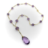 Edwardian 14K Gold Rose de France Amethyst Bead Necklace Necklace Kirsten's Corner