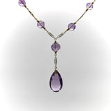 Edwardian 14K Gold Rose de France Amethyst Bead Necklace Necklace Kirsten's Corner