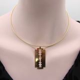 18K Gold Dinh Van Lame de Rasoir or Razor Blade Pendant pendant, Charm Kirsten's Corner