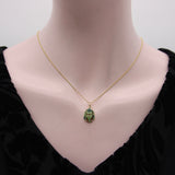 Art Deco Egyptian Revival Faience Pharaoh in 14K Gold Mount Pendant / Charm Kirsten's Corner