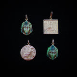 Art Deco Egyptian Revival Faience Pharaoh in 14K Gold Mount Pendant / Charm Kirsten's Corner