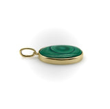14K Gold Signature Malachite Concentric Circles Pendant pendant, Charm Kirsten's Corner