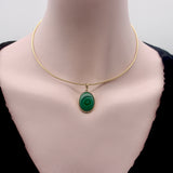 14K Gold Signature Malachite Concentric Circles Pendant pendant, Charm Kirsten's Corner