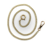 Victorian 10K Gold Curb Link with Dog Clip and Spring Ring Watch Chain Chain Kirsten's Corner