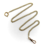 Victorian 10K Gold Curb Link with Dog Clip and Spring Ring Watch Chain Chain Kirsten's Corner
