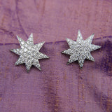 Oscar Heyman Platinum Pave Diamond Star Earrings Oscar Heyman