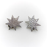 Oscar Heyman Platinum Pave Diamond Star Earrings Oscar Heyman