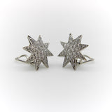 Oscar Heyman Platinum Pave Diamond Star Earrings Oscar Heyman