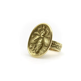 Vintage 18K Gold Greek Honey Bee Signet Ring Kirsten's Corner