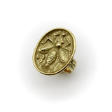 Vintage 18K Gold Greek Honey Bee Signet Ring Kirsten's Corner