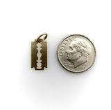 Tiny 14K Gold Razor Blade Charm Charm Kirsten's Corner