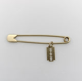 Tiny 14K Gold Razor Blade Charm Charm Kirsten's Corner